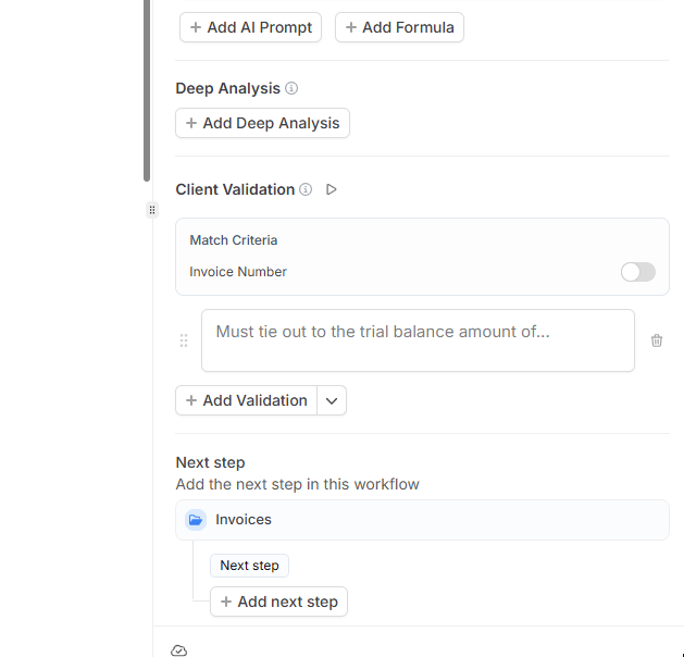 Acceptance criteria setup